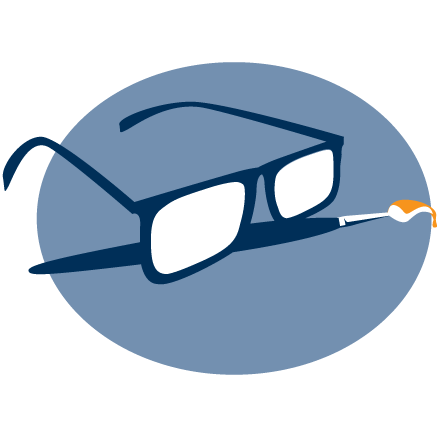 Illustration of trendy glasses with a paint brush
